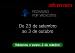 Pechamos por vacacións do 23 de setembro ao 3 de outubro