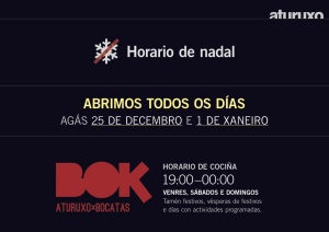 En nadal, abrimos todos os días, agás 25 de decembro e 1 de xaneiro