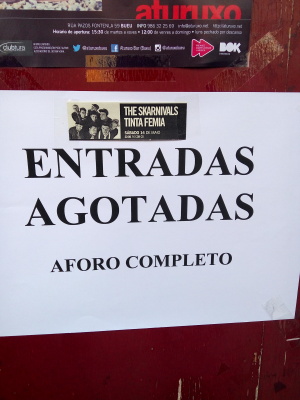 Esgotadas as entradas para o concerto de The Skarnivals e Tinta Femia!