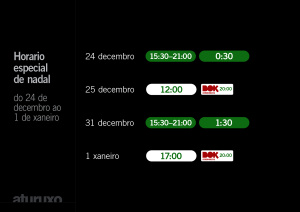 Horario especial de nadal