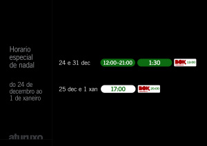 Horario especial de nadal